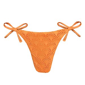 Calcinha de Biquíni Empina Bumbum Laranja Citrus Rendado