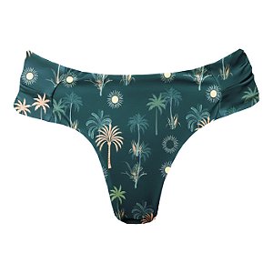Calcinha de Biquíni Alça Larga Borboleta Tradicional Solar Tropical Verde
