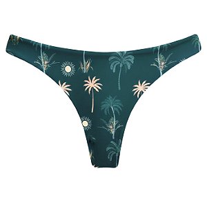Calcinha de Biquíni Tanga Fio Duplo Solar Tropical Verde
