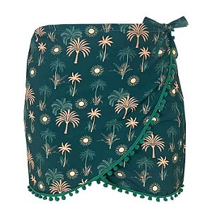 Saída de Praia Saia Pareô Solar Tropical Verde