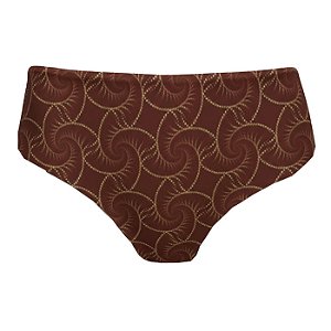 Calcinha de Biquíni Hot Pants Fio Duplo Conchas Marrom
