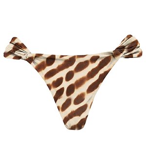 Calcinha Inteira de Biquíni Empina Bumbum Safari Marrom