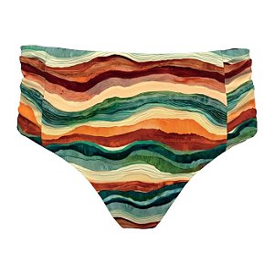 Calcinha de Biquíni Hot Pants Franzida Dunas Colorido