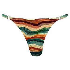 Calcinha de Biquíni Fio Duplo com Regulagem Dunas Colorido