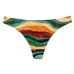 Calcinha de Biquíni Tanga Fio Duplo Dunas Colorido