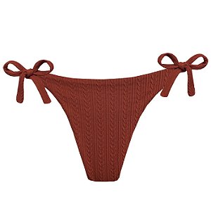 Calcinha de Biquíni Empina Bumbum Vermelho Marsala Jacquard