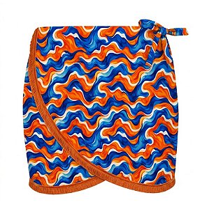 Saída de Praia Saia Pareô Oceano Azul e Laranja
