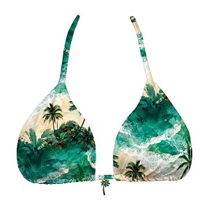 Top de Biquíni Cortininha Praia dos Coqueiros Turquesa