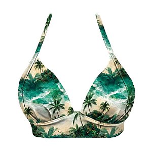 Top de Biquíni Meia Taça Praia dos Coqueiros Turquesa