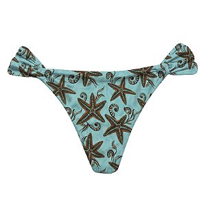 Calcinha Inteira de Biquíni Empina Bumbum Fundo do Mar Turquesa