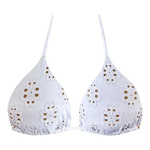 Top de Biquíni Cortininha Lese Doce de Leite Branco