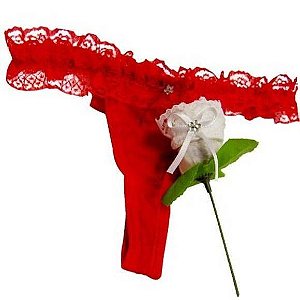 Calcinha em formato de rosa - Vermelha