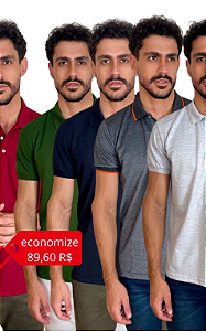 Kit 5 Pólos Piquet Mix Tony Menswear (você escolhe as cores)