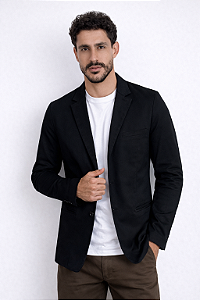 Blazer Masculino Tony Menswear Slim Fit de Sarja Preto