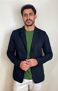Blazer Masculino de Moletom Tony Menswear Slim Fit Preto