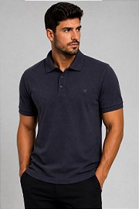 Pólo Piquet Mix Tony Menswear Azul Marinho