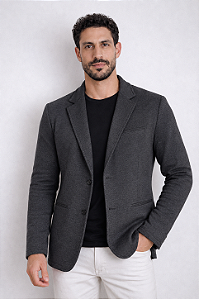 Blazer Masculino de Moletom Tony Menswear Slim Fit Grafite