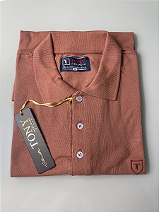 Pólo Piquet Premium Tony Menswear Rosa Chá