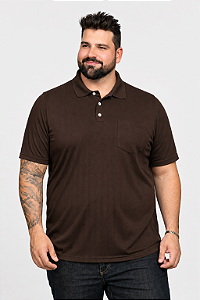 Pólo Tradicional Tony Menswear em Malha com Bolso Tamanho Plus Size Azul
