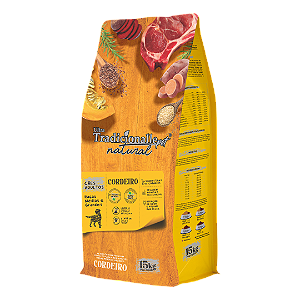 Ração Ultra Tradicionalle Natural Pet - Cães adultos Raças Medias e Grandes Cordeiro 15kg
