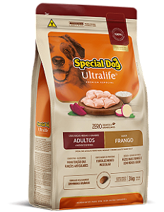 RAÇÃO SPECIAL DOG ULTRALIFE CÃES RAÇAS MÉDIAS E GRANDES ADULTOS 15 kg SABOR FRANGO