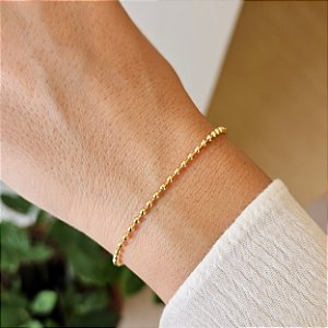 Pulseira bolinhas - Banhado a Ouro 18k