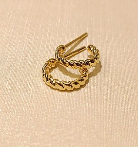 Brinco mini argola torcidinha - Banhado a Ouro 18k