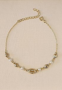 Tornozeleira Búzio - Banhado a Ouro 18k