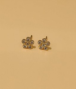 Brinco delicado flor - Banhado a Ouro 18k
