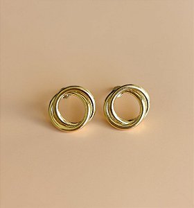 Brinco Redondo Entrelaçados Dourado