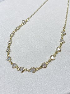 Choker Corações Cristais