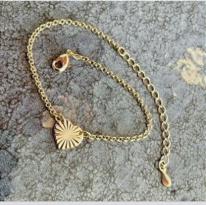 Pulseira Coração - Banhado a Ouro 18k