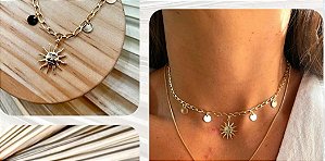 Choker La Luna - Banhado a Ouro 18k