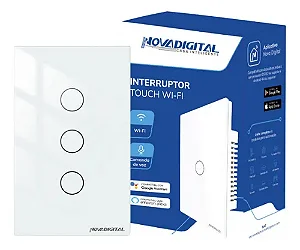 NOVA DIGITAL INTERRUPTOR INTELIGENTE WI-FI 3 BOTÕES BRANCO