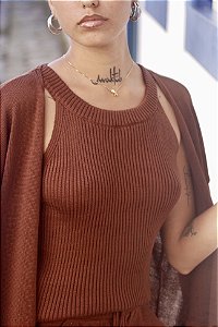 Blusa  Canoa Canelada Tricot