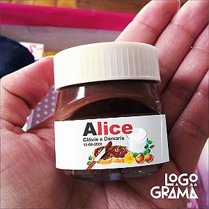 Rótulo adesivo personalizado para pote de Mini Nutella 25g / 30g