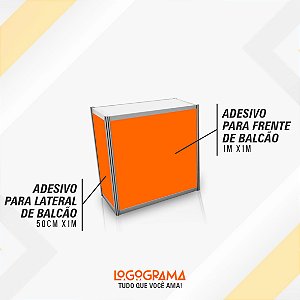 Adesivo para Balcão de Stand / Feiras / Eventos (1 FRENTE + 2 LATERAL)