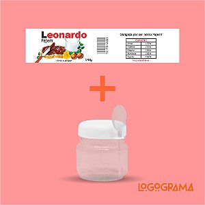 Potinho com Colher + Rótulo Personalizado para Mini Nutella / Papinha / Doces
