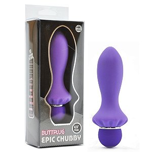 Plug anal de luxo em silicone lilás com 10 vibrações 11cm - butt plug epic chubby