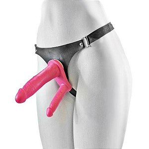 Cinta com pênis dupla penetração rosa