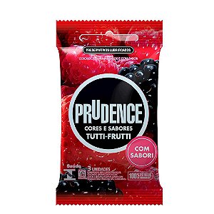 Preservativo camisinha prudence sabor Tutti-Frutti - 3uni