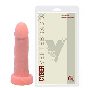 Pênis cyber skin com vértebra flexível - 16X3.5CM - cor bege