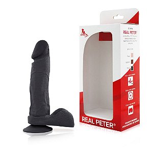 REAL PETER BOSS - Pênis realístico com ventosa 20x4,5cm - cor PRETA