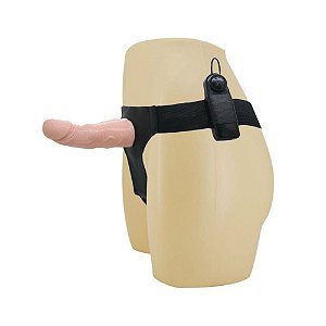 Baile Ultra Passionate Harness - cinta com pênis com vibrador 15x4,5cm