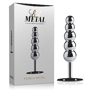 Lust Metal Plug Punch - Plug anal com puxador - cor prata