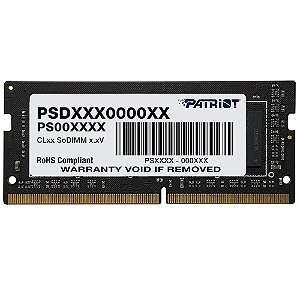 Memória para notebook 8GB DDR4 2666MHZ Patriot PSD48G266681S