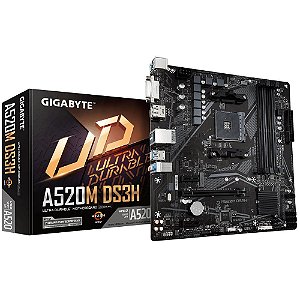 Placa Mãe Gigabyte AMD A520M DS3H Socket AM4 Chipset AMD A520