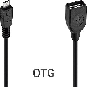 Cabo USB Fêmea X Micro USB (V8) OTG 