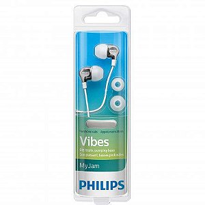 Fone de Ouvido Intra Auricular Philips Com Microfone SHE3705WT/00 Branco