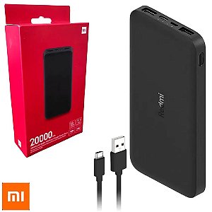 Carregador Portátil Xiaomi Redmi PB200LZM 20000mah Preto